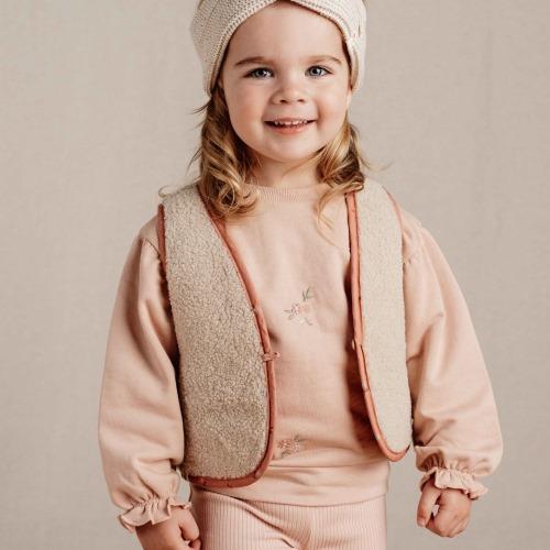 Reversible gilet Sand/Warm Rose Blooming Flower