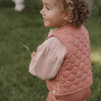 Reversible gilet Sand/Warm Rose Blooming Flower