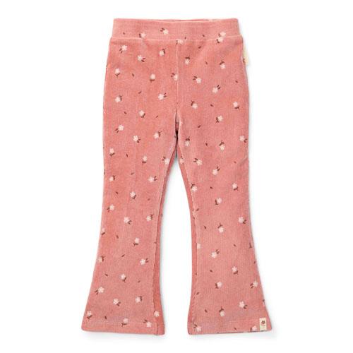 Flared Trousers Warm Rose Flowers