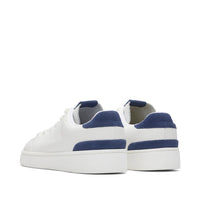 Mens TRVL LITE White and Blue Leather Lace-Up Sneaker