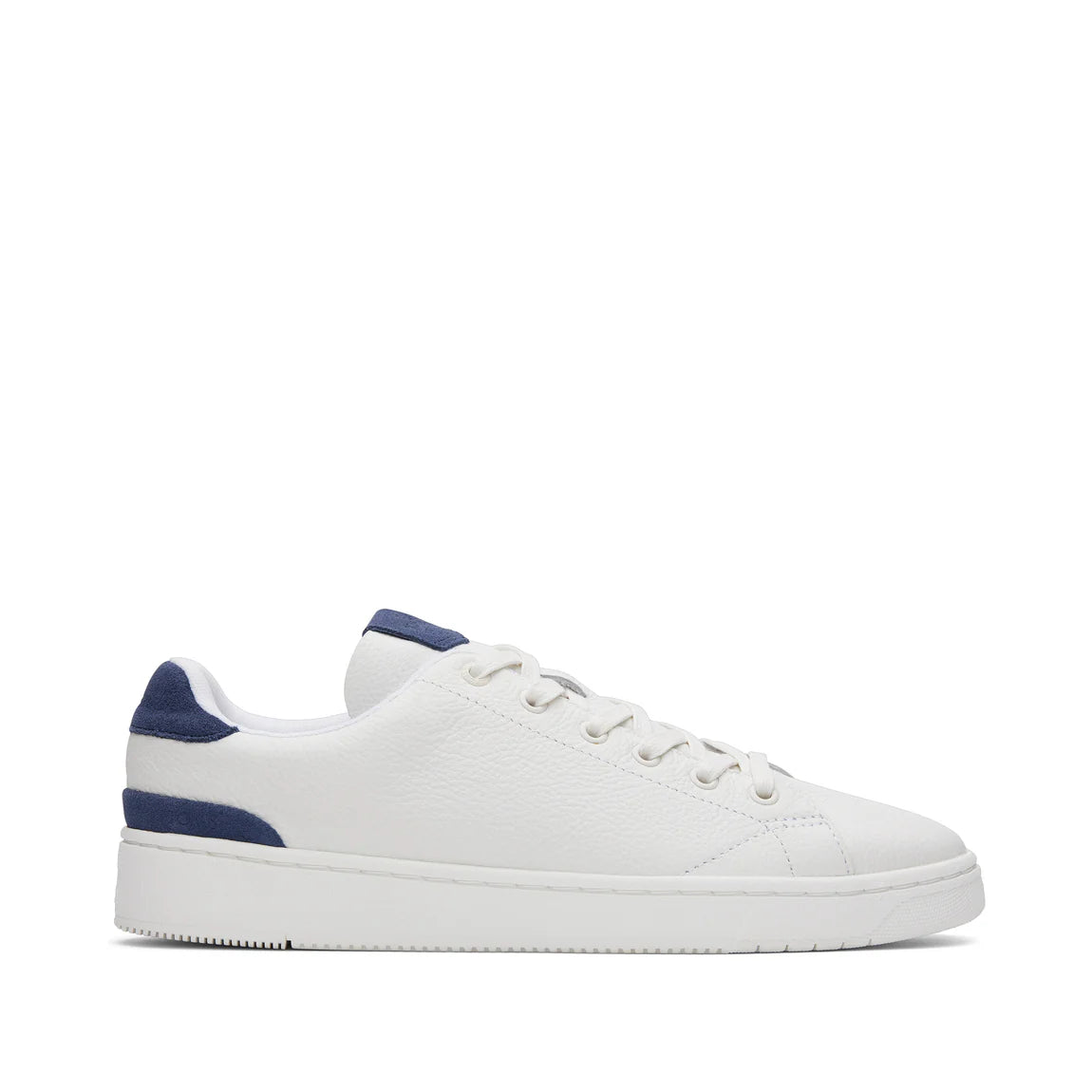 Mens TRVL LITE White and Blue Leather Lace-Up Sneaker