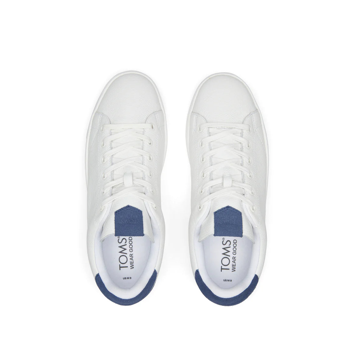 Mens TRVL LITE White and Blue Leather Lace-Up Sneaker