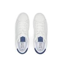 Mens TRVL LITE White and Blue Leather Lace-Up Sneaker