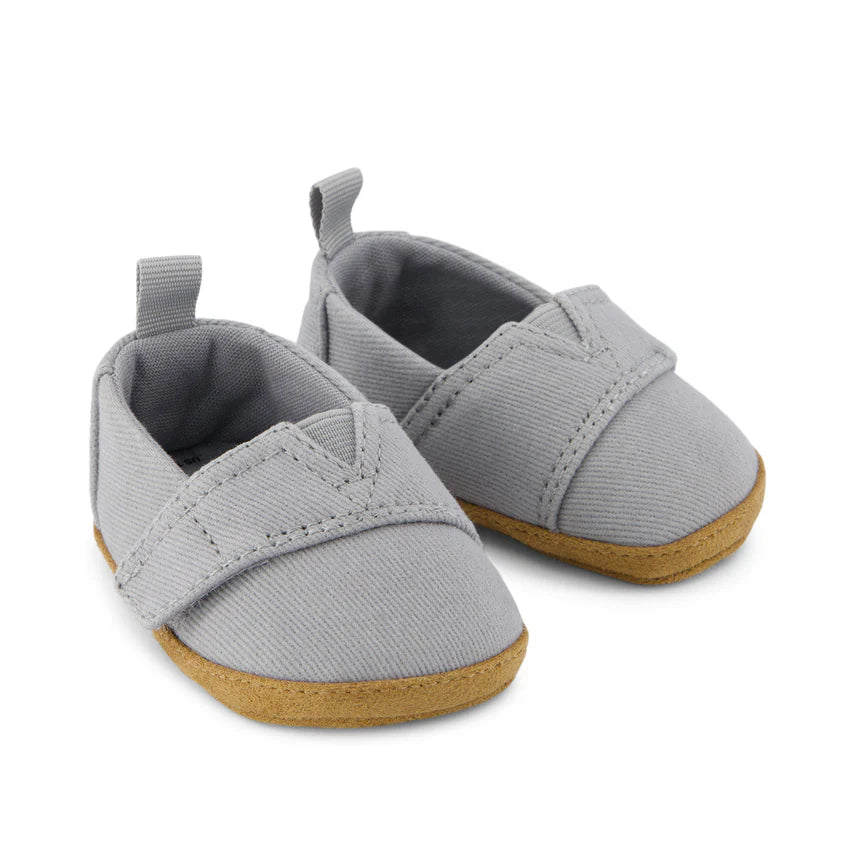 Alpargata Baby Crib Shoe Grey Vintage Twill