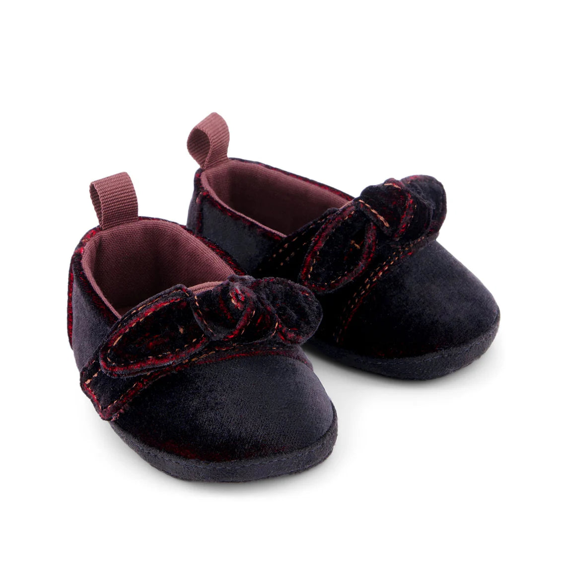 Alpargata Baby Crib Shoe Dark Burgundy Velvet