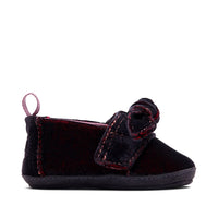 Alpargata Baby Crib Shoe Dark Burgundy Velvet