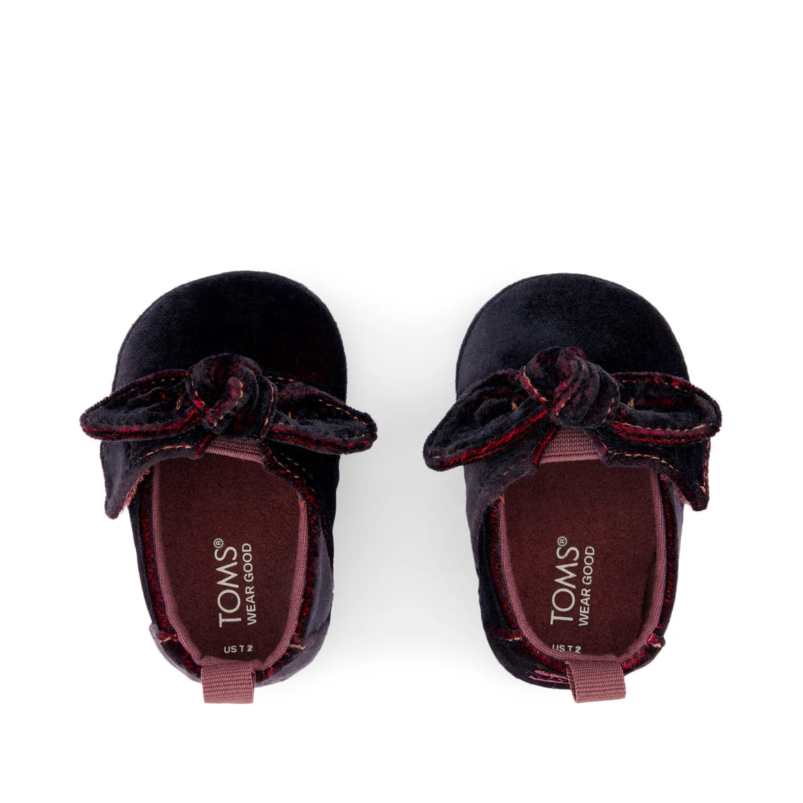 Alpargata Baby Crib Shoe Dark Burgundy Velvet