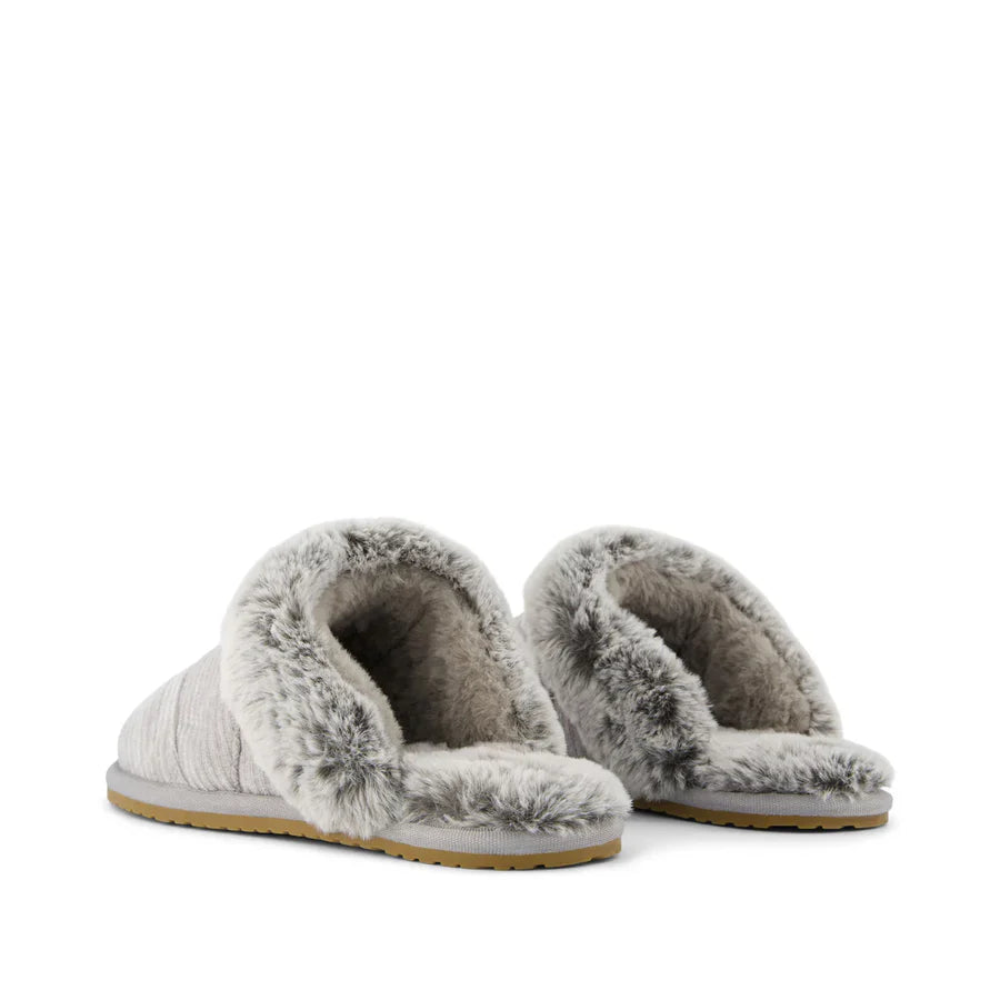 Valerie Slipper Drizzle Grey Rib Knit