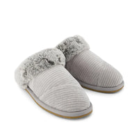 Valerie Slipper Drizzle Grey Rib Knit