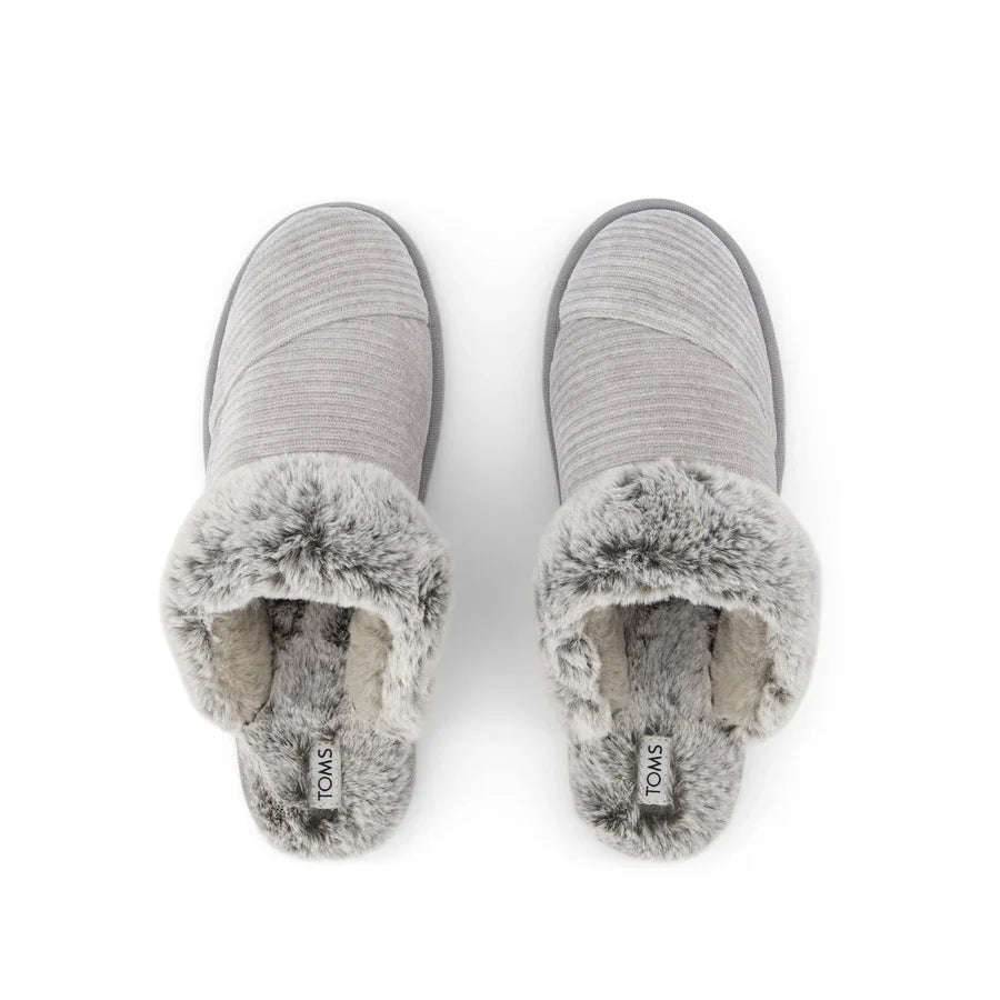 Valerie Slipper Drizzle Grey Rib Knit