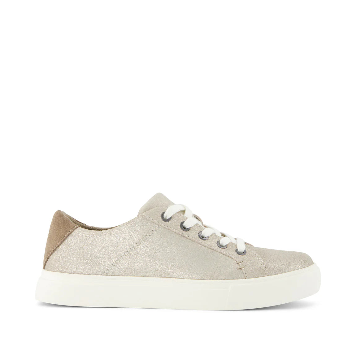 Kameron Lace Up Sneakers Metallic Champagne Suede