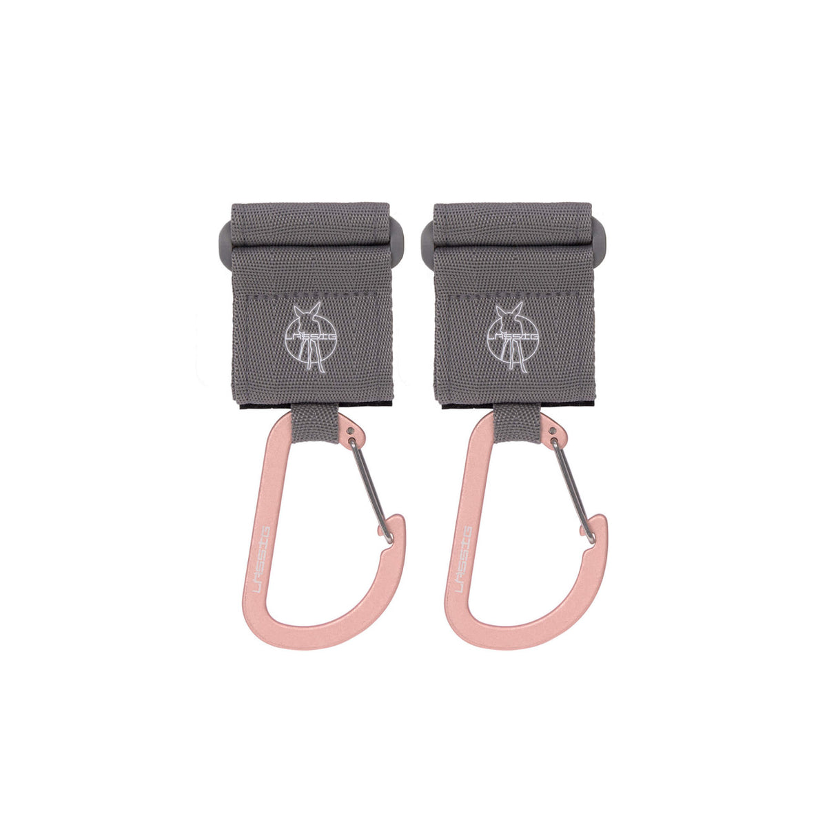 Stroller Hooks with Carabiner (2 pcs), Grey