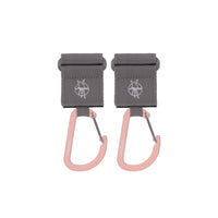 Stroller Hooks with Carabiner (2 pcs), Grey