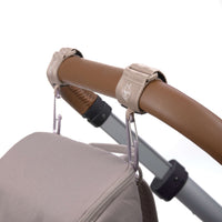 Stroller Hooks with Carabiner (2 pcs), Beige