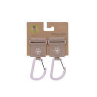 Stroller Hooks with Carabiner (2 pcs), Beige