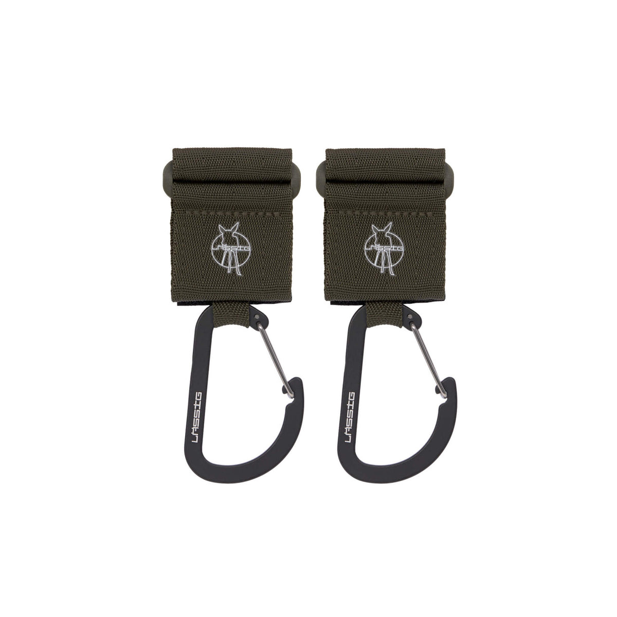 Stroller Hooks with Carabiner (2 pcs), Olive