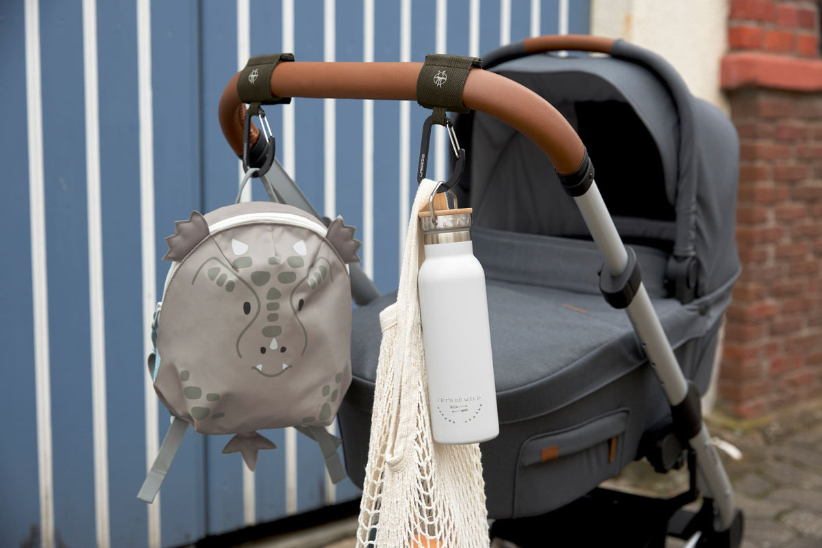 Stroller Hooks with Carabiner (2 pcs), Olive