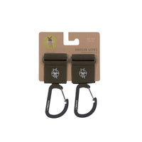 Stroller Hooks with Carabiner (2 pcs), Olive