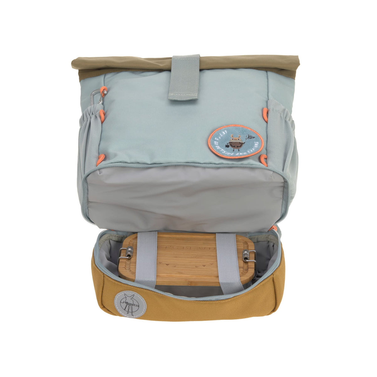 Mini Rolltop Backpack - Nature, light blue