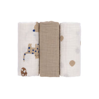 Swaddle & Burp Blanket M (3pcs) Little Mateys Royal Blue