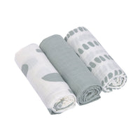 Swaddle & Burp Blanket M (3pcs) Strokes Silver Grey