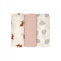 Swaddle & Burp Blanket M (3pcs) Little Forest Rabbit