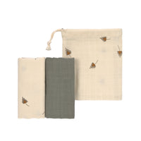 Swaddle & Burp Blanket (2 pcs) M, taupe