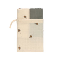 Swaddle & Burp Blanket (2 pcs) M, taupe