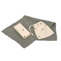 Swaddle & Burp Blanket (2 pcs) M, taupe