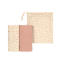 Swaddle & Burp Blanket (2 pcs) M, rose