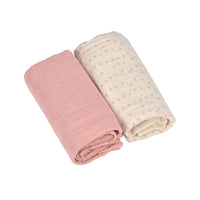 Swaddle & Burp Blanket (2 pcs) M, rose