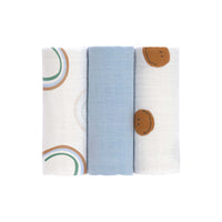 Swaddle & Burp Blanket M (3 pcs) - Happy Rascal