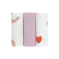 Swaddle & Burp Blanket M (3 pcs) - Happy Rascal