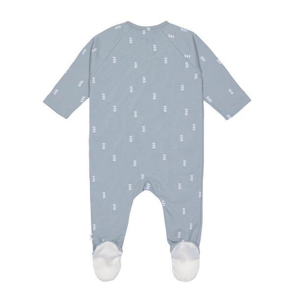 Pyjama with feet GOTS, Blocks light blue