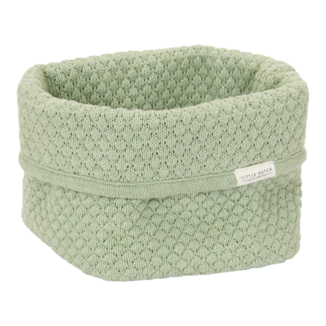 Knitted Storage Basket Small Pure Sage