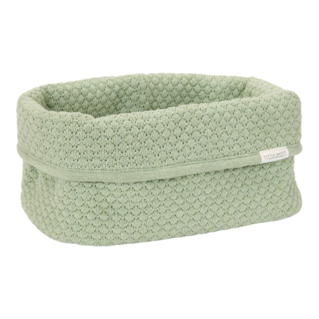 Knitted Storage Basket Large Pure Sage