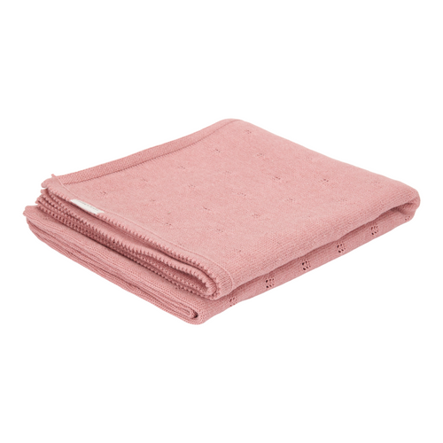 Knitted Bassinet Blanket Pure Pink Blush