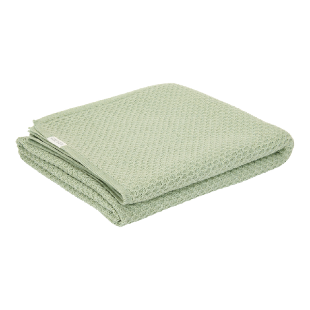 Knitted Bassinet Blanket Pure Sage