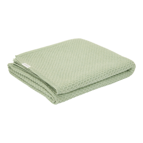 Knitted Cot Blanket Pure Sage