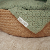 Knitted Bassinet Blanket Pure Sage