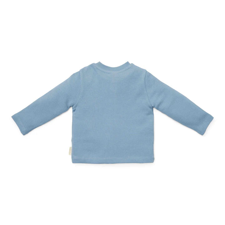 T-shirt long sleeves Waffle Ice Blue