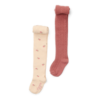 Tights 2-pack Sand/Warm Rose