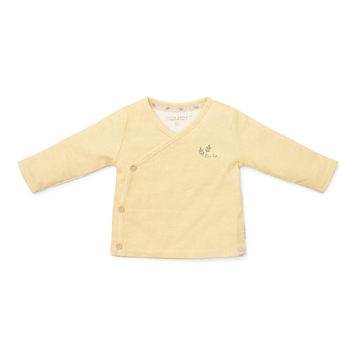 T-shirt long sleeve wrap Warm Yellow check