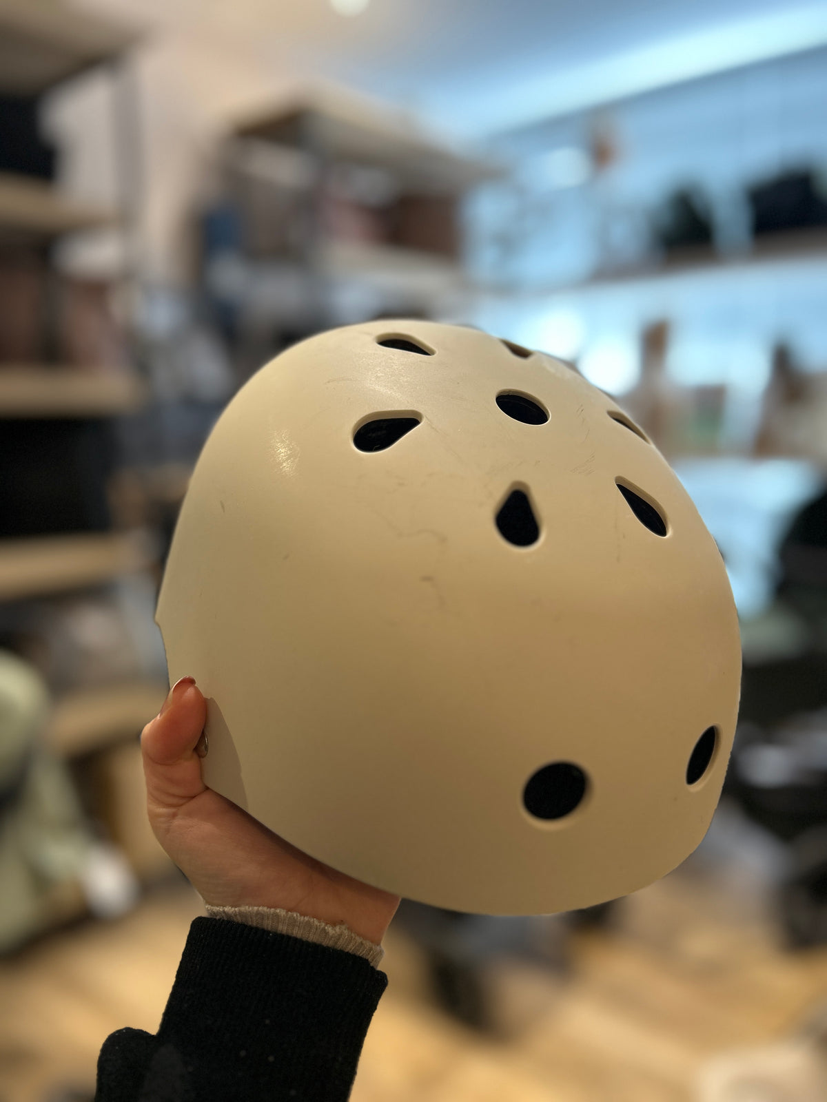 Ivory White Balance Bike with helmet