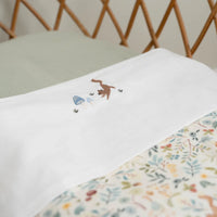 Cot sheet Embroidered Mushrooms