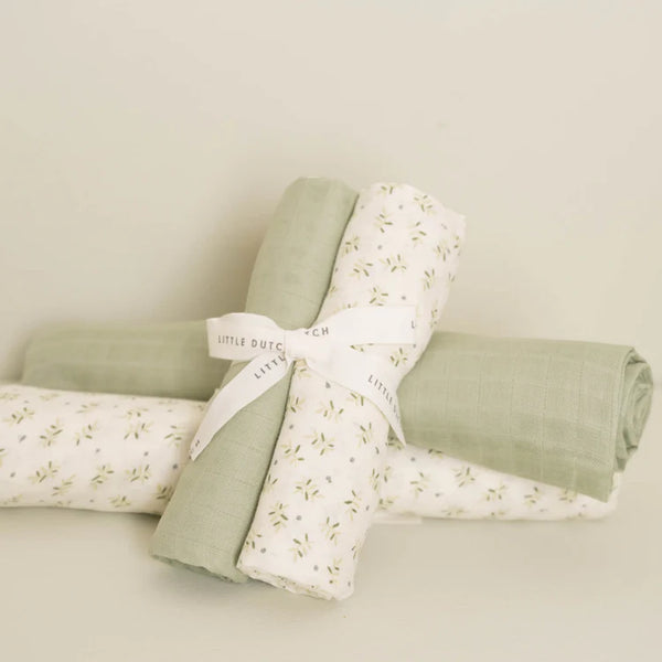 Swaddles muslin 70 x 70 cm Blueberry Leaves & Sage