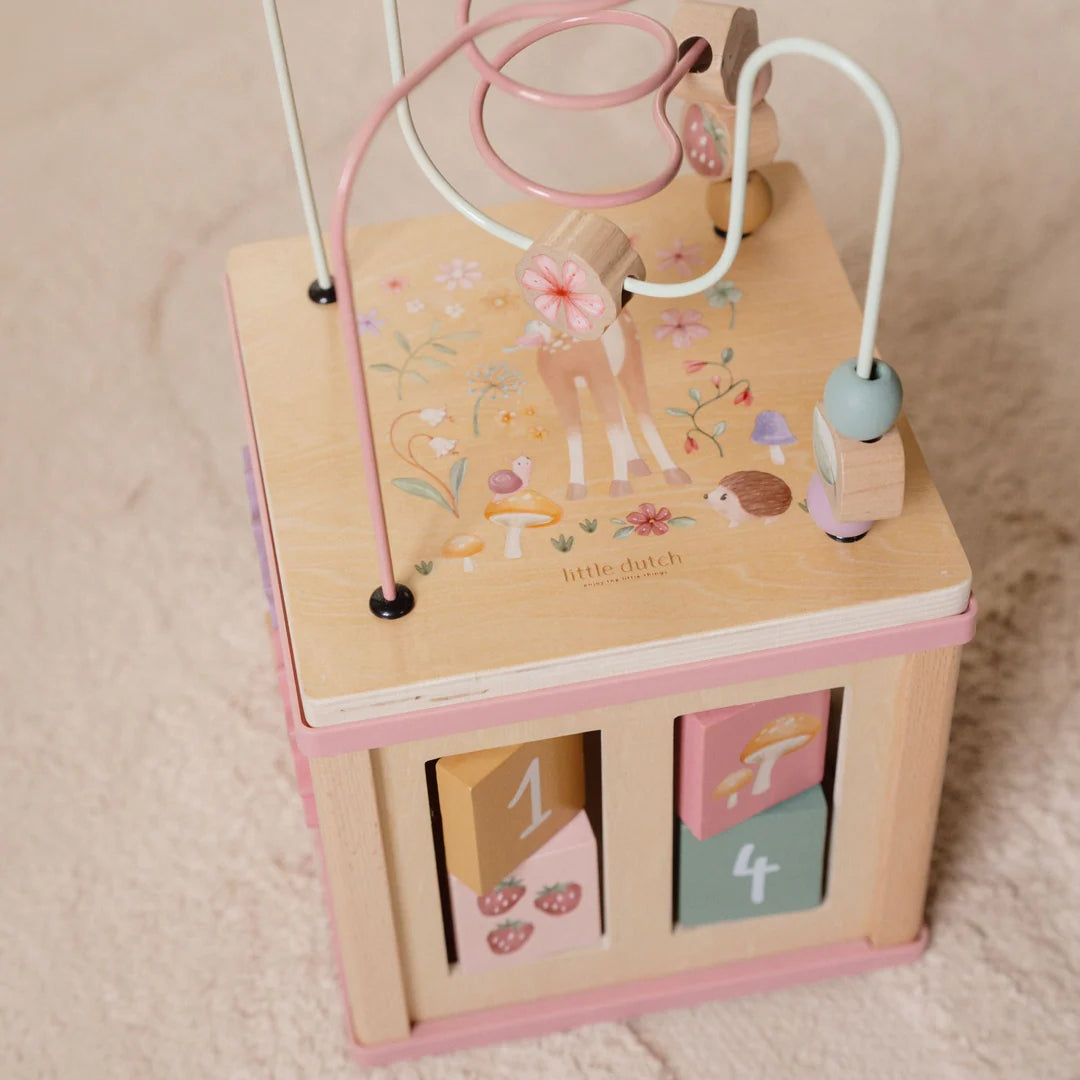 Wooden activity cube - Fairy Garden