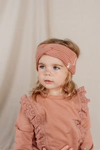 Knitted headband Warm Rose