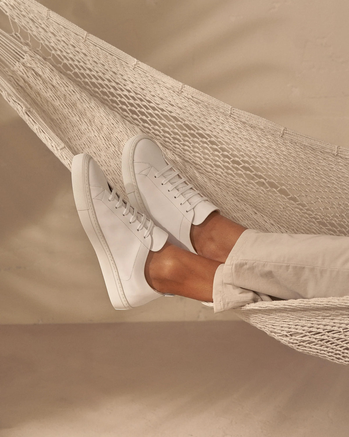 Calf Leather Sneakers Canyon White