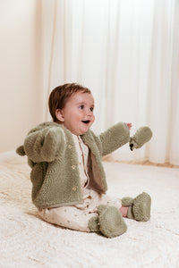 Teddy Mittens Soft Green